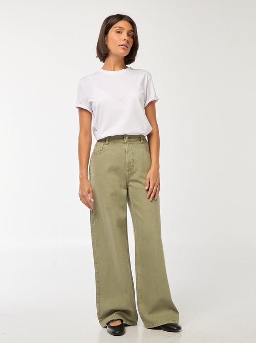Vaquero wide leg de tiro alto - Kiabi