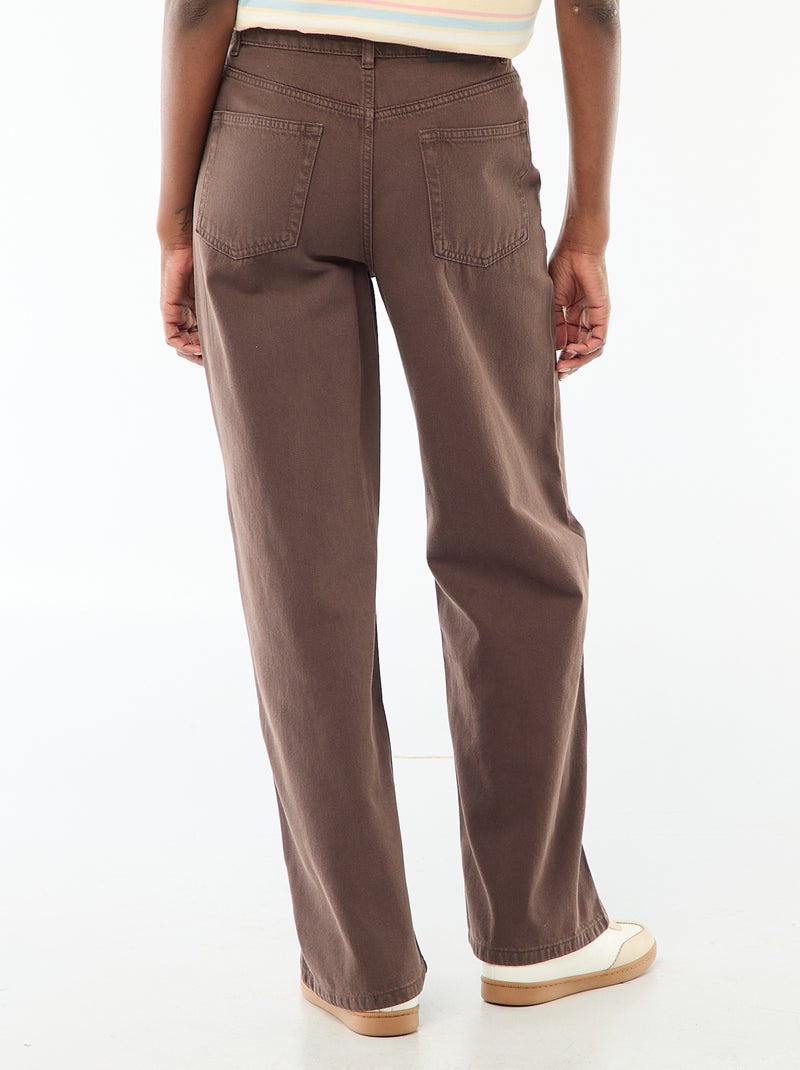 Vaquero wide leg de tiro alto Marron - Kiabi