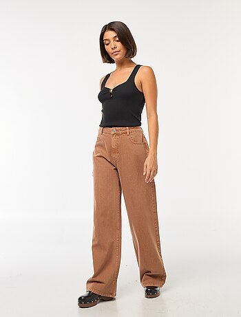 Vaquero wide leg de tiro alto