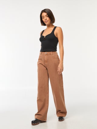 Vaquero wide leg de tiro alto