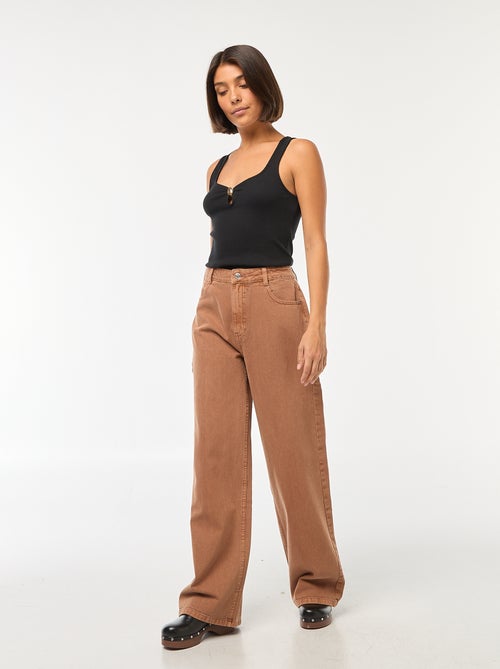 Vaquero wide leg de tiro alto - Kiabi