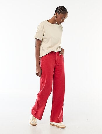 Vaquero wide leg de tiro alto