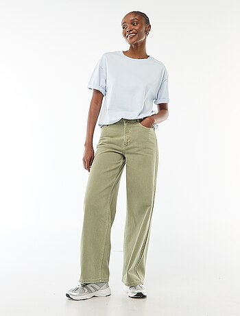 Vaquero wide leg de tiro alto