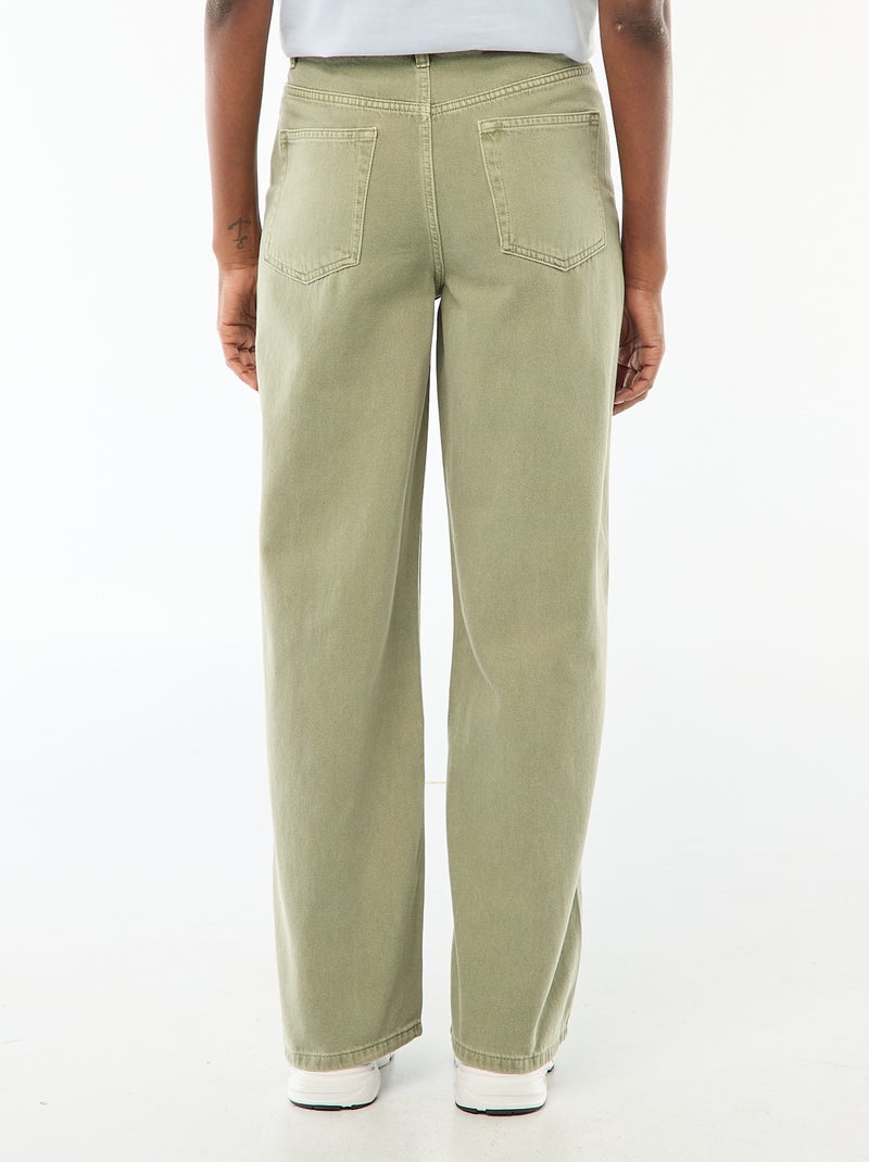 Vaquero wide leg de tiro alto Verde - Kiabi