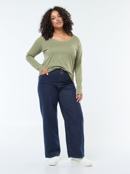 Vaquero wide leg fit / corte ancho y cintura elástica - Kiabi