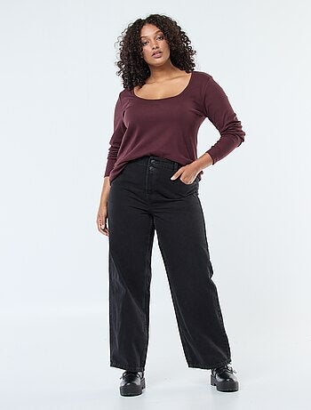 Vaquero wide leg fit / corte ancho y cintura elástica