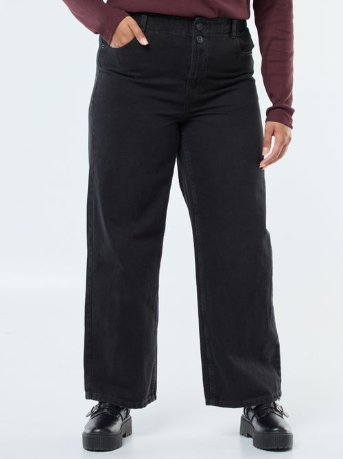 Vaquero wide leg fit / corte ancho y cintura elástica - Kiabi