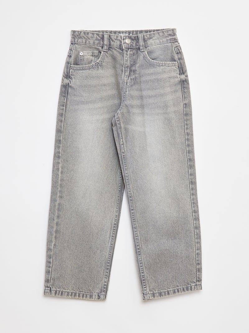 Vaquero wide leg Gris - Kiabi
