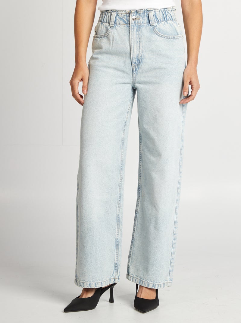 Vaquero wide leg tiro alto AZUL - Kiabi