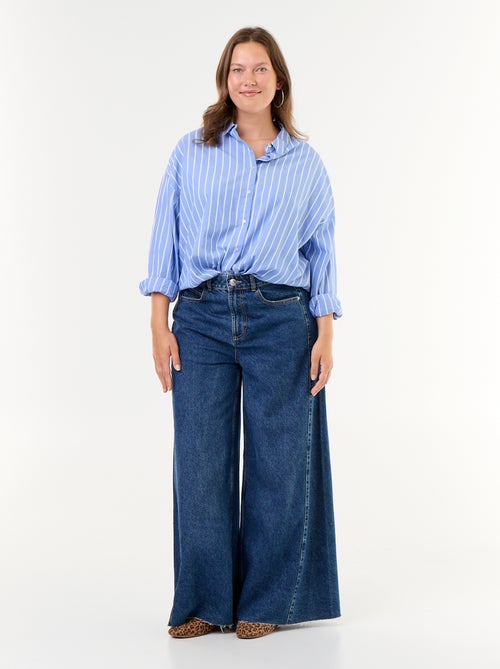 Vaquero wide leg y borde sin rematar - Kiabi