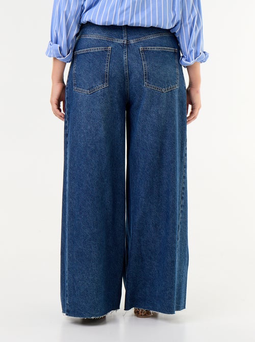 Vaquero wide leg y borde sin rematar - Kiabi