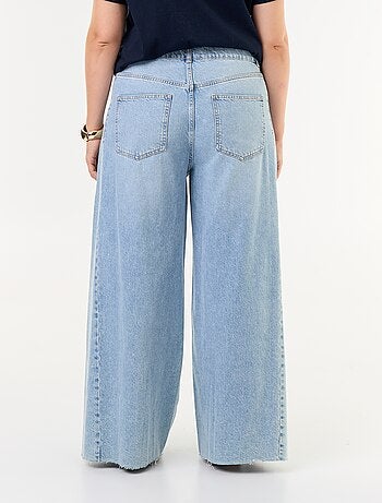 Vaquero wide leg y borde sin rematar