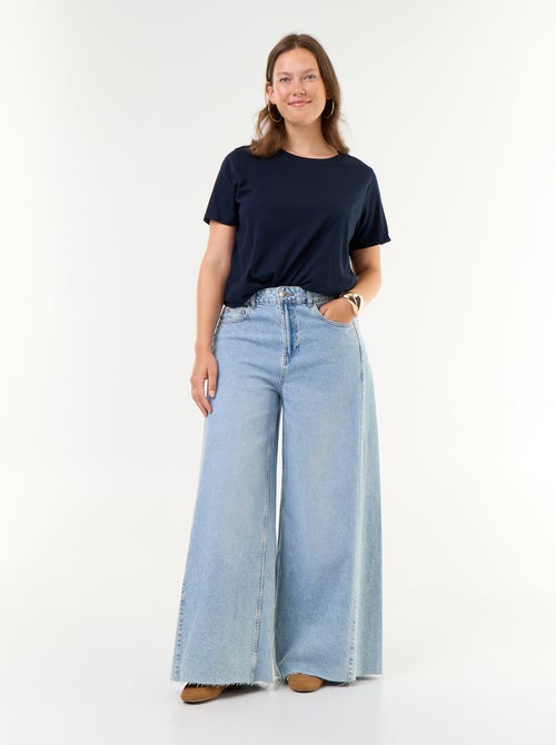 Vaquero wide leg y borde sin rematar - Kiabi
