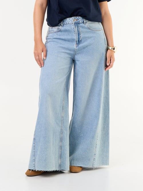 Vaquero wide leg y borde sin rematar - Kiabi