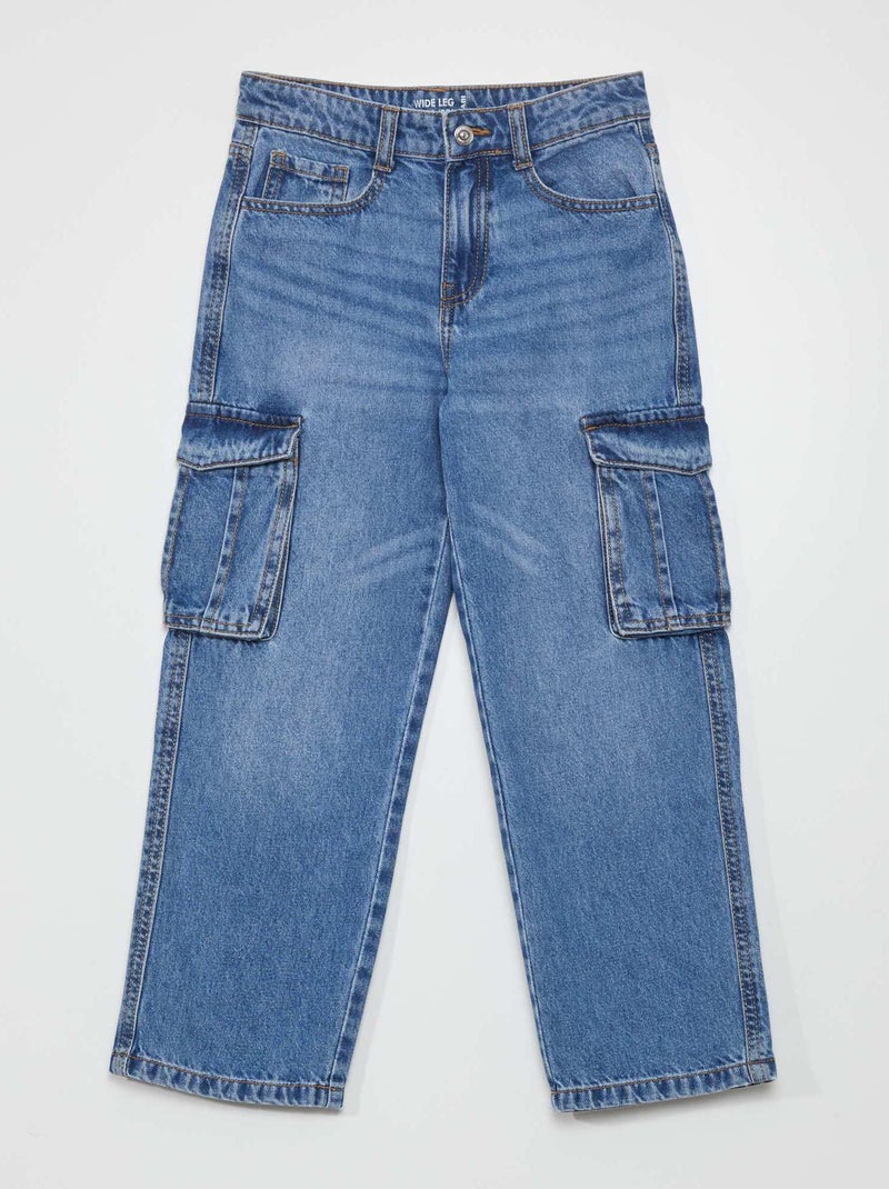 Vaquero wideleg con bolsillos AZUL - Kiabi