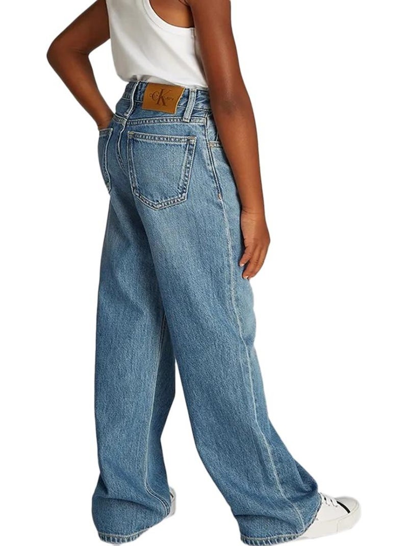 Vaqueros Anchos para Niña Calvin Klein Jeans Azul - Kiabi