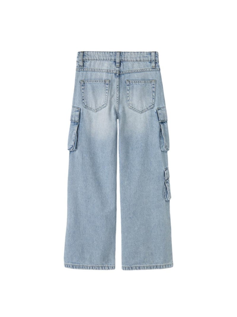 Vaqueros Baggy Cargo Anchos para Niña Name it Azul - Kiabi