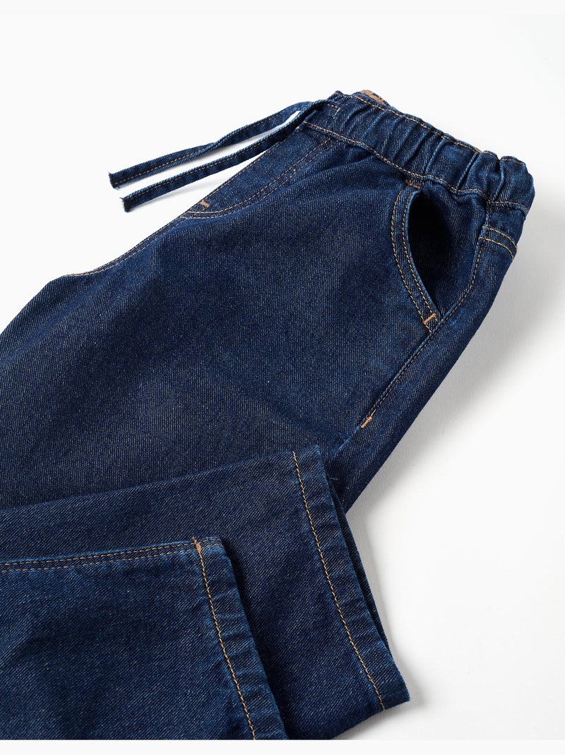 Vaqueros baggy con cordón Azul oscuro - Kiabi