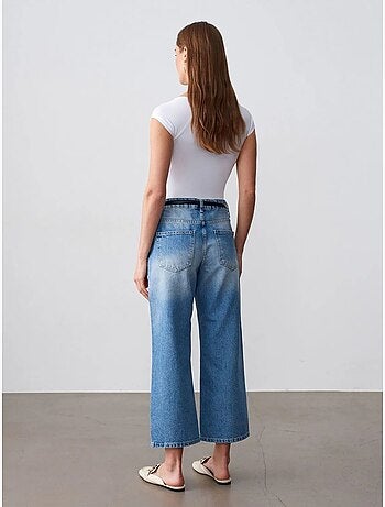 Vaqueros capri de tiro bajo y pernera ancha dilvin