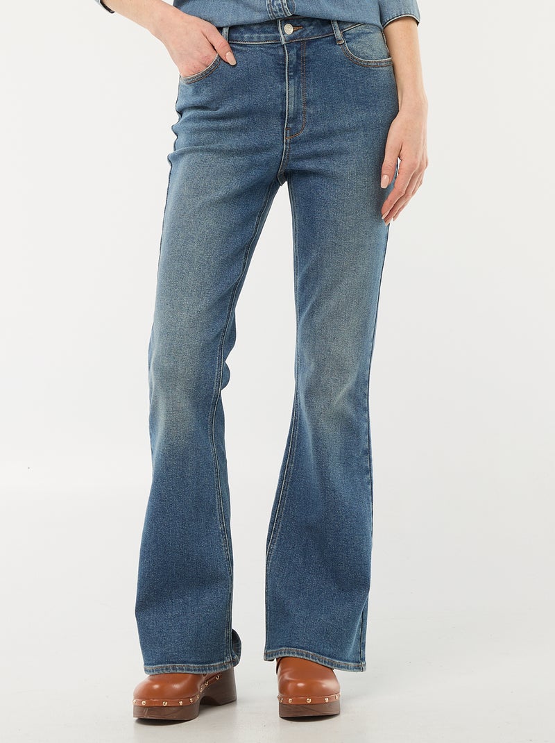 Vaqueros corte flare/bootcut de tiro alto Azul - Kiabi