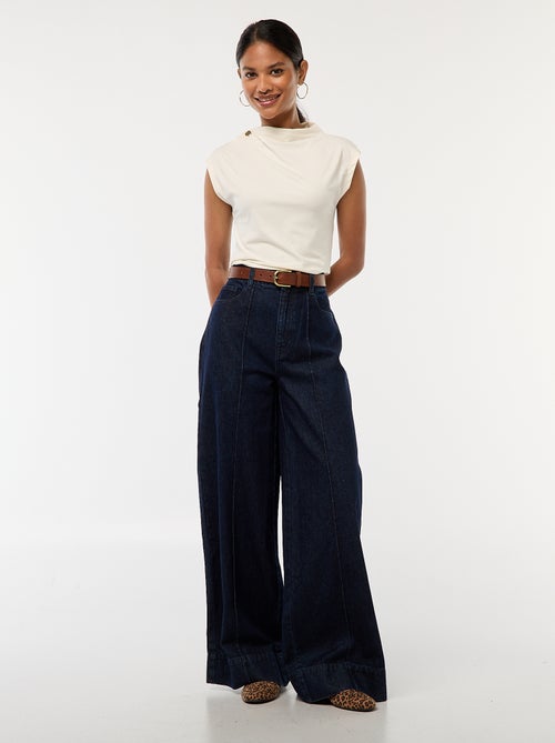 Vaqueros corte wide leg con 5 bolsillos - Kiabi