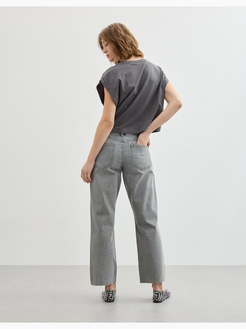 Vaqueros cortos de corte recto, MO Fashion Gris - Kiabi