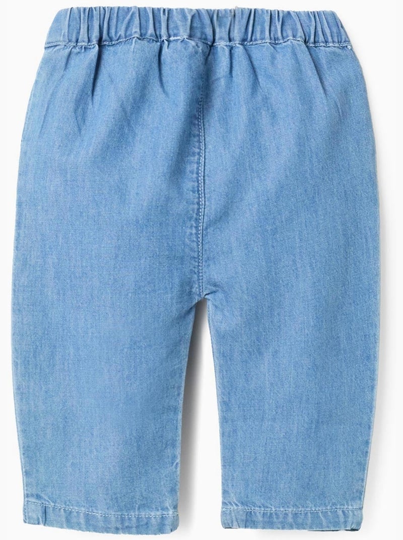 Vaqueros de algodón con cintura elástica Azul Azul - Kiabi