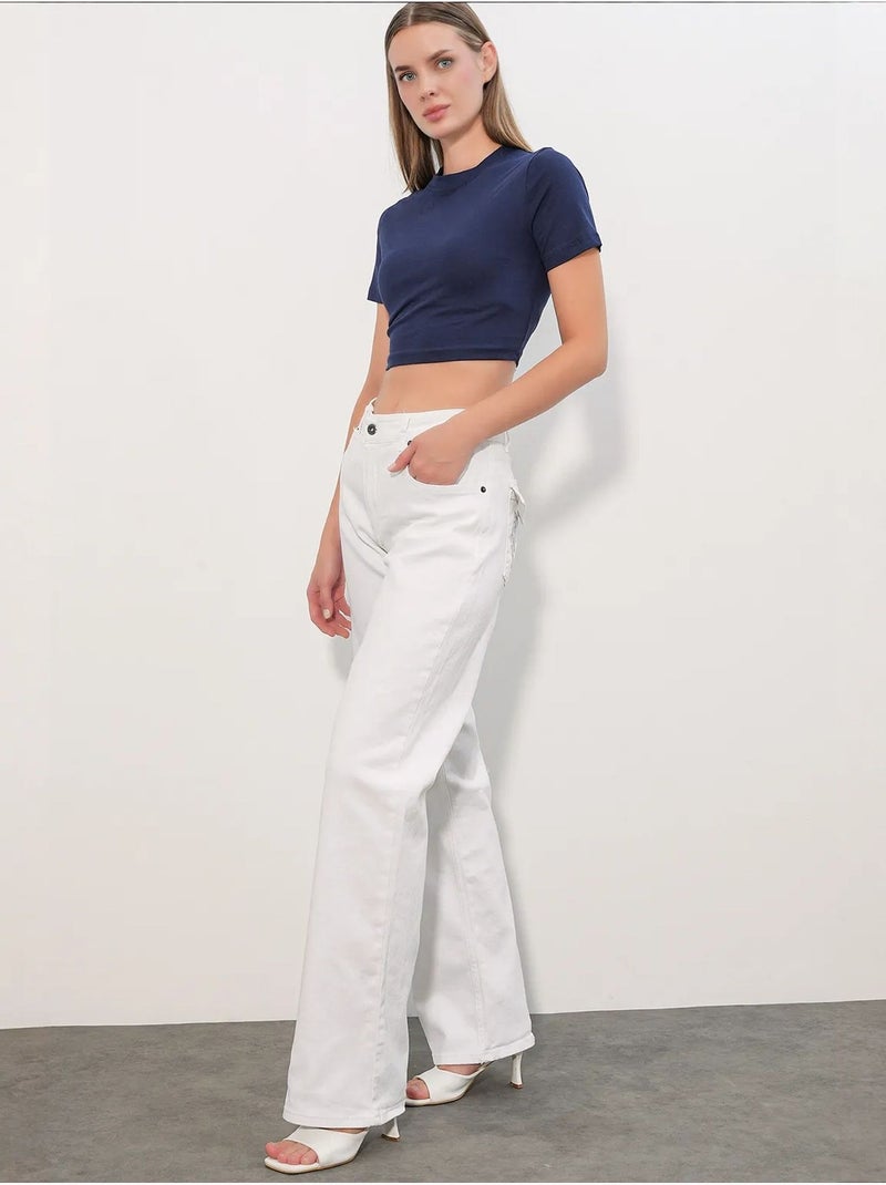 Vaqueros de algodón para mujer bdart Blanco - Kiabi