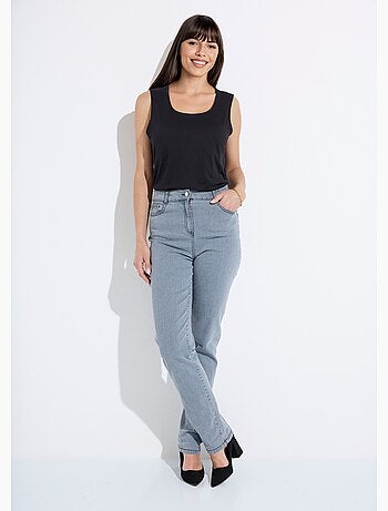 Vaqueros de cinco bolsillos con cinturón elástico de algodón elástico - Afibel