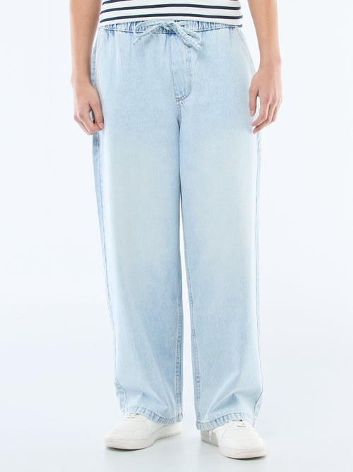 Vaqueros de corte ancho con cintura elástica - Kiabi