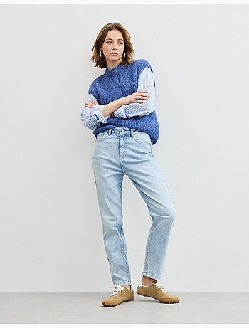 Vaqueros de corte de forma de madre cónicos, MO Fashion