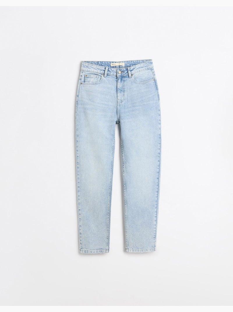 Vaqueros de corte de forma de madre cónicos, MO Fashion Azul claro - Kiabi
