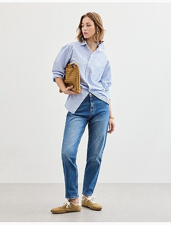 Vaqueros de corte de forma de madre cónicos, MO Fashion