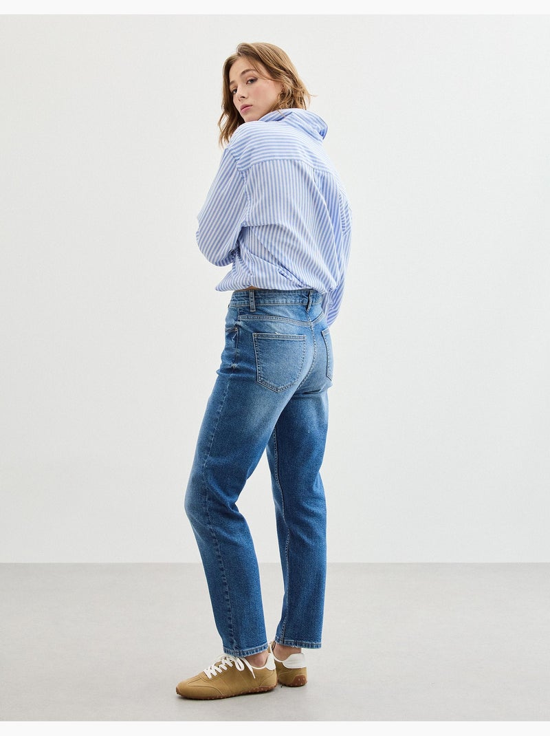 Vaqueros de corte de forma de madre cónicos, MO Fashion Azul - Kiabi