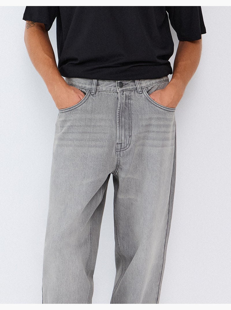 Vaqueros de corte holgado, mo fashion Gris - Kiabi