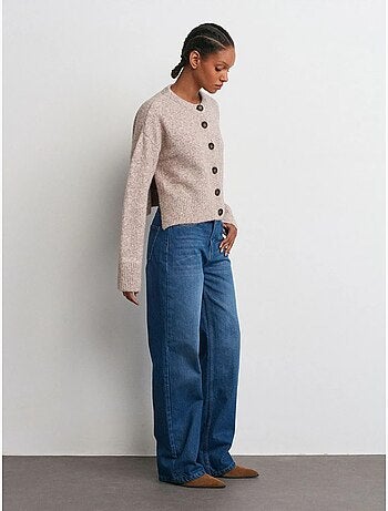 Vaqueros de denim acampanados de tiro medio dilvin