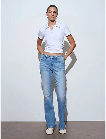 Vaqueros de denim bootcut de tiro bajo dilvin
