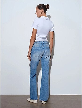 Vaqueros de denim bootcut de tiro bajo dilvin