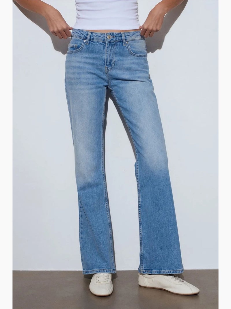 Vaqueros de denim bootcut de tiro bajo dilvin Azul zafiro - Kiabi