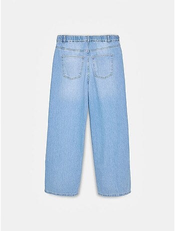 Vaqueros de denim de algodón de cintura alta y pernera ancha dilvin