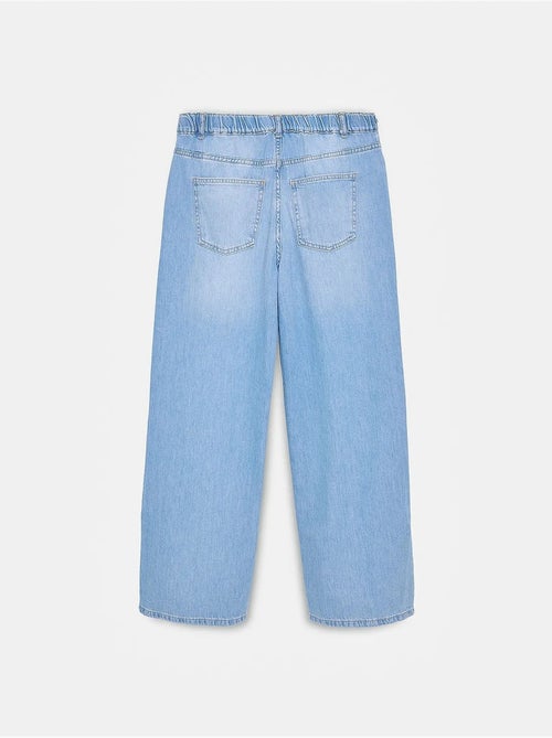 Vaqueros de denim de algodón de cintura alta y pernera ancha dilvin - Kiabi Vaqueros de denim de algodón de cintura alta y pernera ancha dilvin - Kiabi