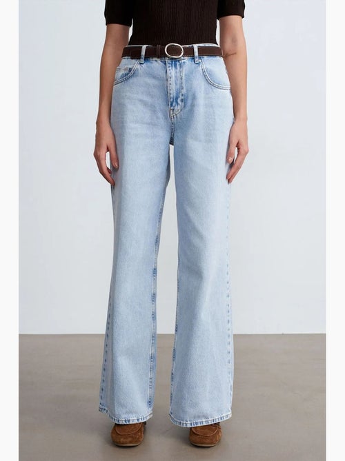 Vaqueros de denim de algodón de tiro alto y pernera ancha dilvin - Kiabi