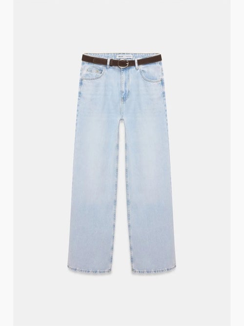 Vaqueros de denim de algodón de tiro alto y pernera ancha dilvin - Kiabi