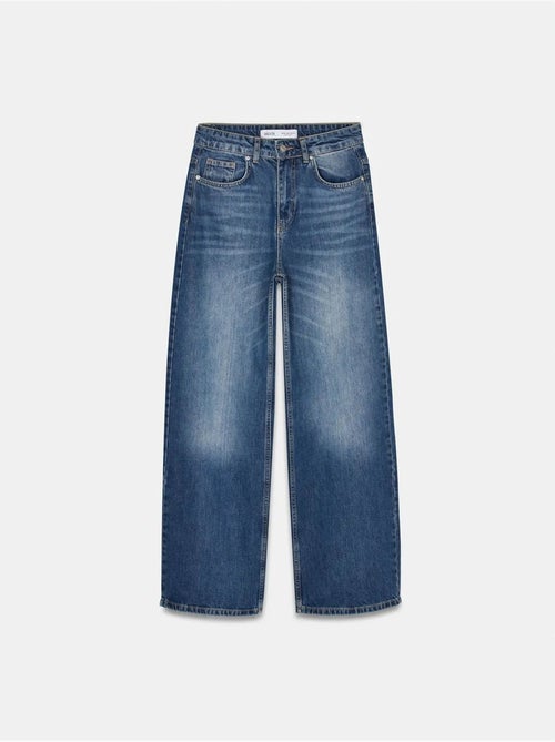 Vaqueros de denim de algodón de tiro alto y pernera ancha dilvin - Kiabi Vaqueros de denim de algodón de tiro alto y pernera ancha dilvin - Kiabi