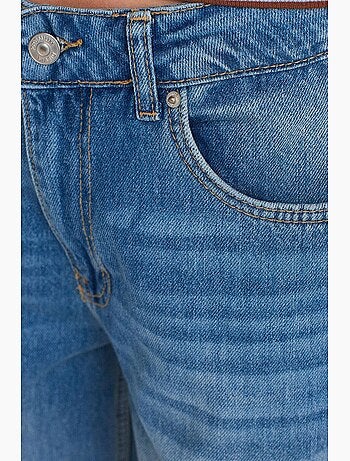 Vaqueros de denim de algodón de tiro alto y pernera ancha dilvin