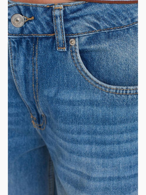 Vaqueros de denim de algodón de tiro alto y pernera ancha dilvin - Kiabi Vaqueros de denim de algodón de tiro alto y pernera ancha dilvin - Kiabi