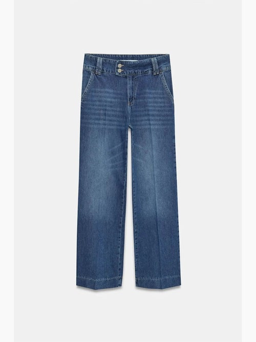 Vaqueros de denim de algodón de tiro alto y pernera ancha dilvin - Kiabi Vaqueros de denim de algodón de tiro alto y pernera ancha dilvin - Kiabi