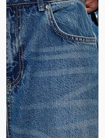 Vaqueros de denim de algodón de tiro alto y pernera ancha dilvin