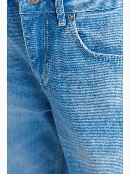 Vaqueros de denim de algodón de tiro alto y pernera ancha dilvin - Kiabi