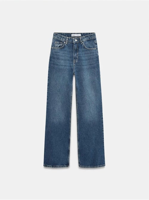 Vaqueros de denim de algodón de tiro alto y pernera ancha dilvin - Kiabi Vaqueros de denim de algodón de tiro alto y pernera ancha dilvin - Kiabi